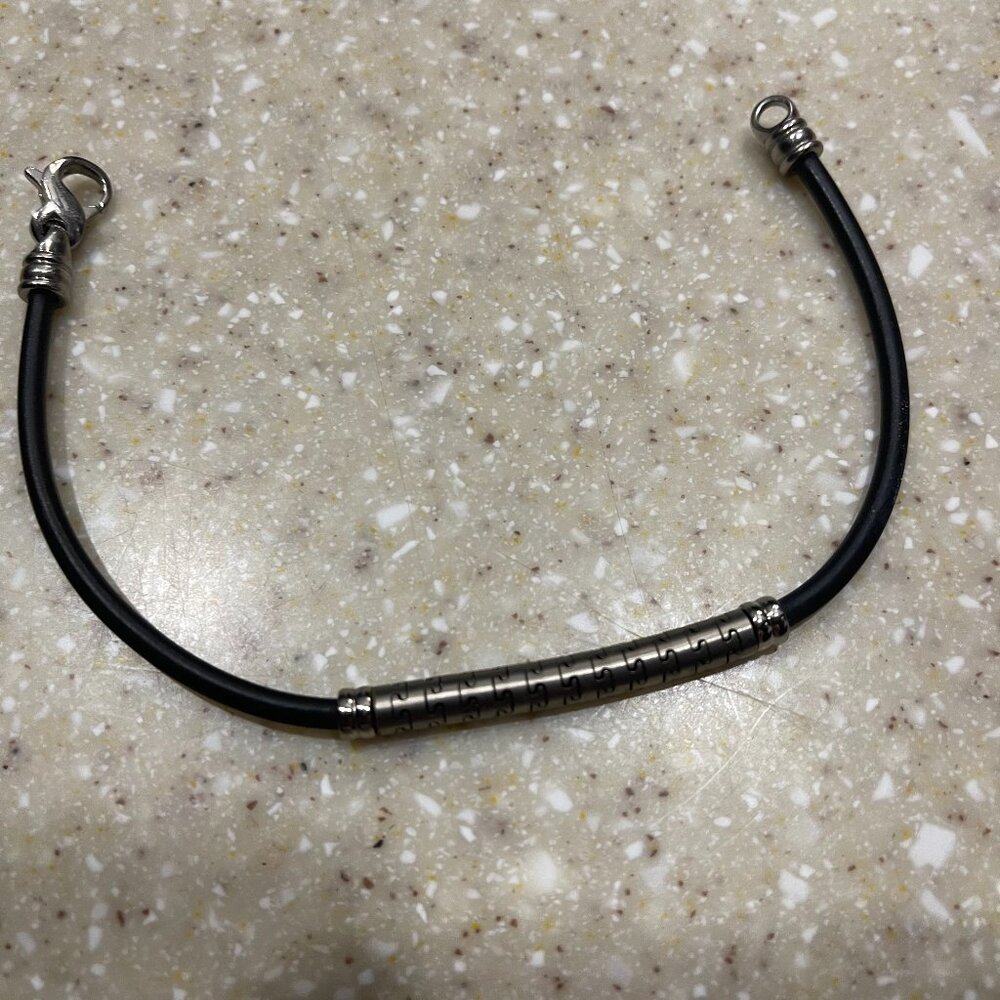 Teno Black Rubber and Stainless-Steel Bracelet 7 1/2"